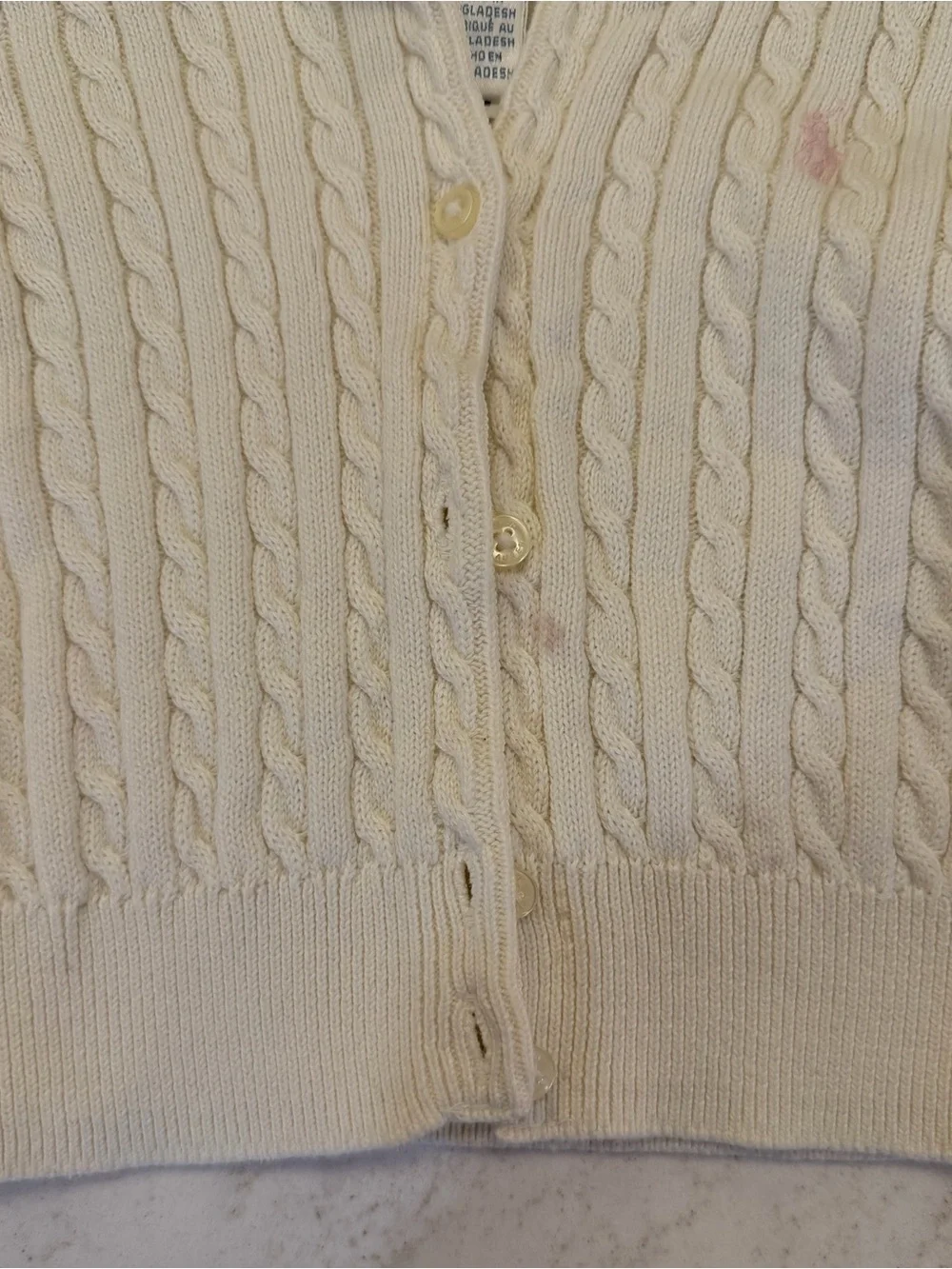 Ralph Lauren Mini Cable Cotton Cardigan
